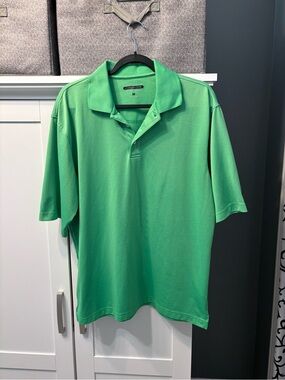 Cypress Club Men’s Neon Green Short-Sleeve Performance Golf Polo Size L EUC